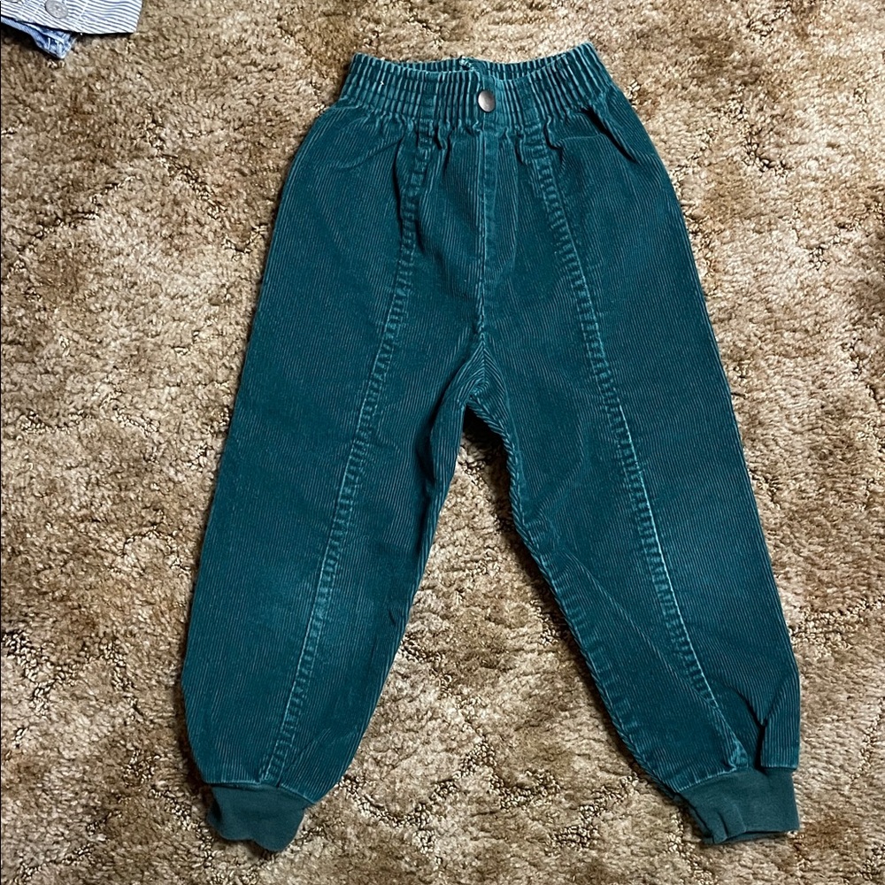 Trends Basic‎ Vintage Kids Green Corduroy Pants Size 4
